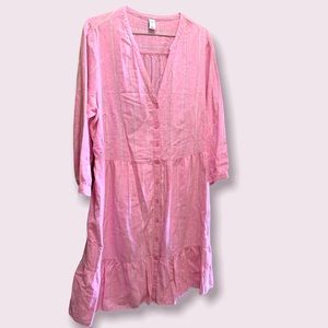 Old Navy Pink Cotton Button-up Dress